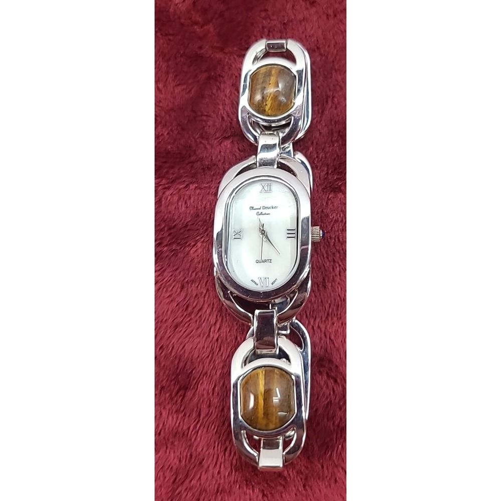 Marcel Drucker Womens Quartz Watch MOP Dial Tigers Eye Band New‎ Battety